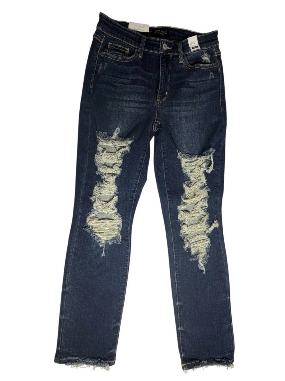 NWT Judy Blue Women's Dark Wash Blue Jeans Straight Fit Mid Rise Size 7/28